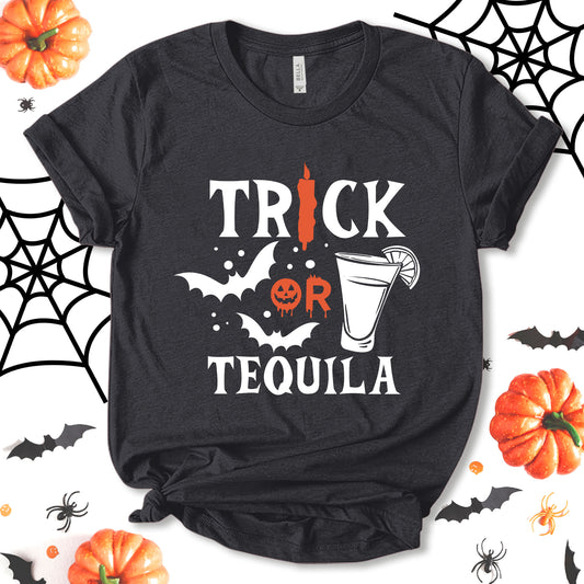 Trick or Tequila Shirt, Drinking Shirt, Funny Halloween Shirt, Halloween Shirt For Men and Women, Party Shirt, Halloween Tee, Unisex T-shirt