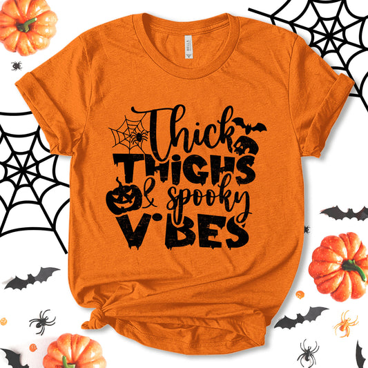 Thick Thighs Spooky Vibes Shirt, Funny Halloween Shirt, Halloween Shirt, Funny Shirt, Party Shirt, Holiday Shirt, Pumpkin Shirt, Spooky Vibes Shirt, Unisex T-shirt