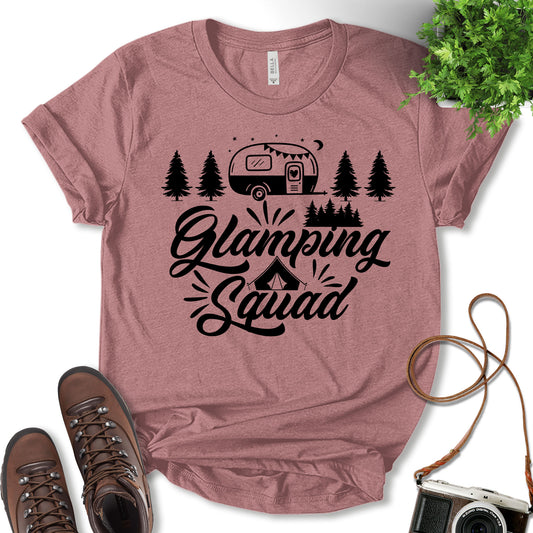 Glamping Squad Shirt, Holiday T-shirt, Camping Shirt, Hiker Mountain T-Shirt, Vacation Shirt, Nature Lover, Adventure Lover, Outdoor Shirt, Unisex T-shirt