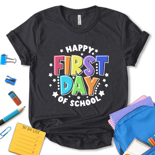 Happy First Day of School Shirt, Back To School Shirt, First Day Of School Tee, Preschool Shirt, Hello School Tee, Kids School Shirt, Teacher Gift, Unisex T-shirt
