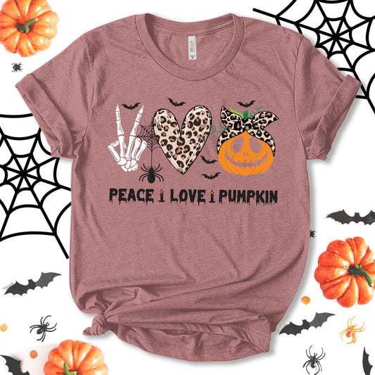 Peace Love Pumpkin Shirt, Funny Halloween Shirt, Horrible Shirt, Halloween Shirt, Party Shirt, Pumpkin Shirt, Halloween Tee, Holiday Shirt, Unisex T-shirt