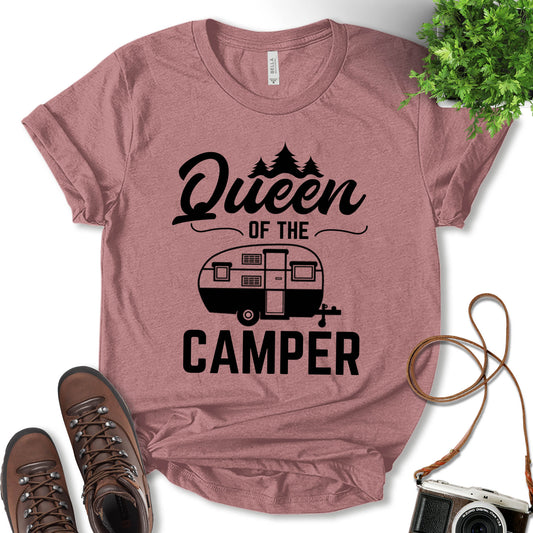 Queen Of The Camper Shirt, Fun Travel shirt, Nature Lover, Adventure Lover, Camping Shirt, Glamping Shirt, Outdoor Shirt, Gift For Camper, Unisex T-Shirt