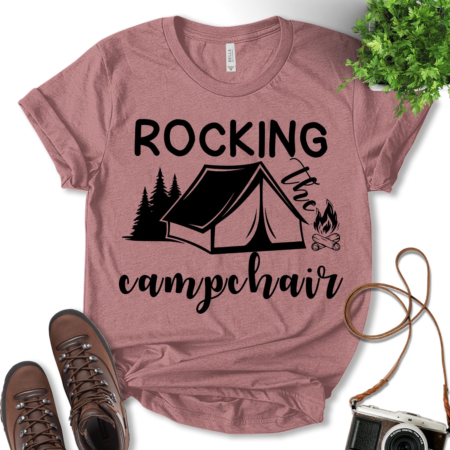 Rocking The Camp Chair Shirt, Funny Camping Shirt, Glamping Shirt, Fun Travel Shirt, Nature Lover, Adventure Lover, Camp Lovers Gift, Unisex T-Shirt