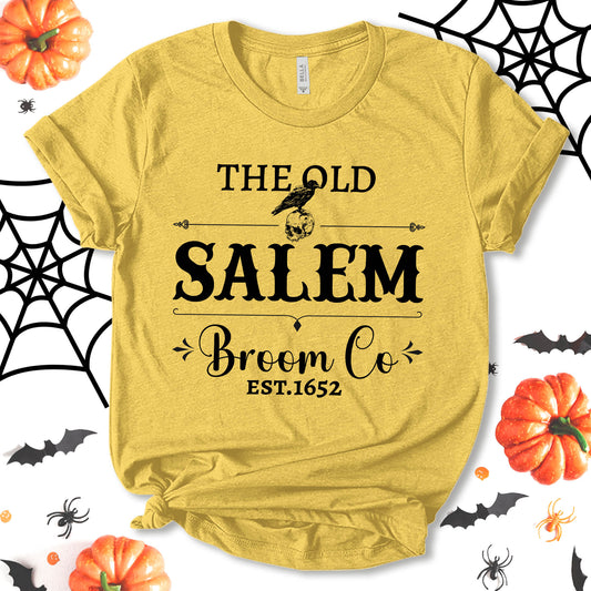 The Old Salem Broom Co. Shirt, Funny Halloween Shirt, Halloween Costume, Party Shirt, Witch Shirt, Halloween Broom Shirt, Autumn Shirt, Unisex T-shirt